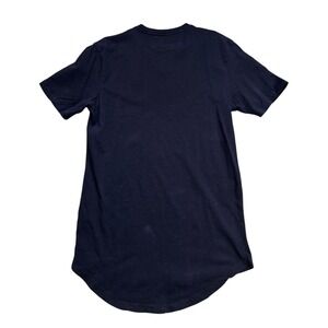 Zara Black Cotton T-Shirt Dress L Relaxed Fit Curved Hem Minimalist EUC